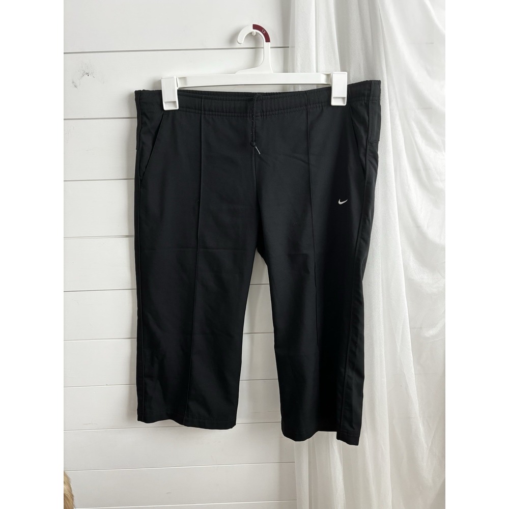 Nike Capri Training Pants Womens Medium Black‎ Cropped Stretch Active Gym 0452
